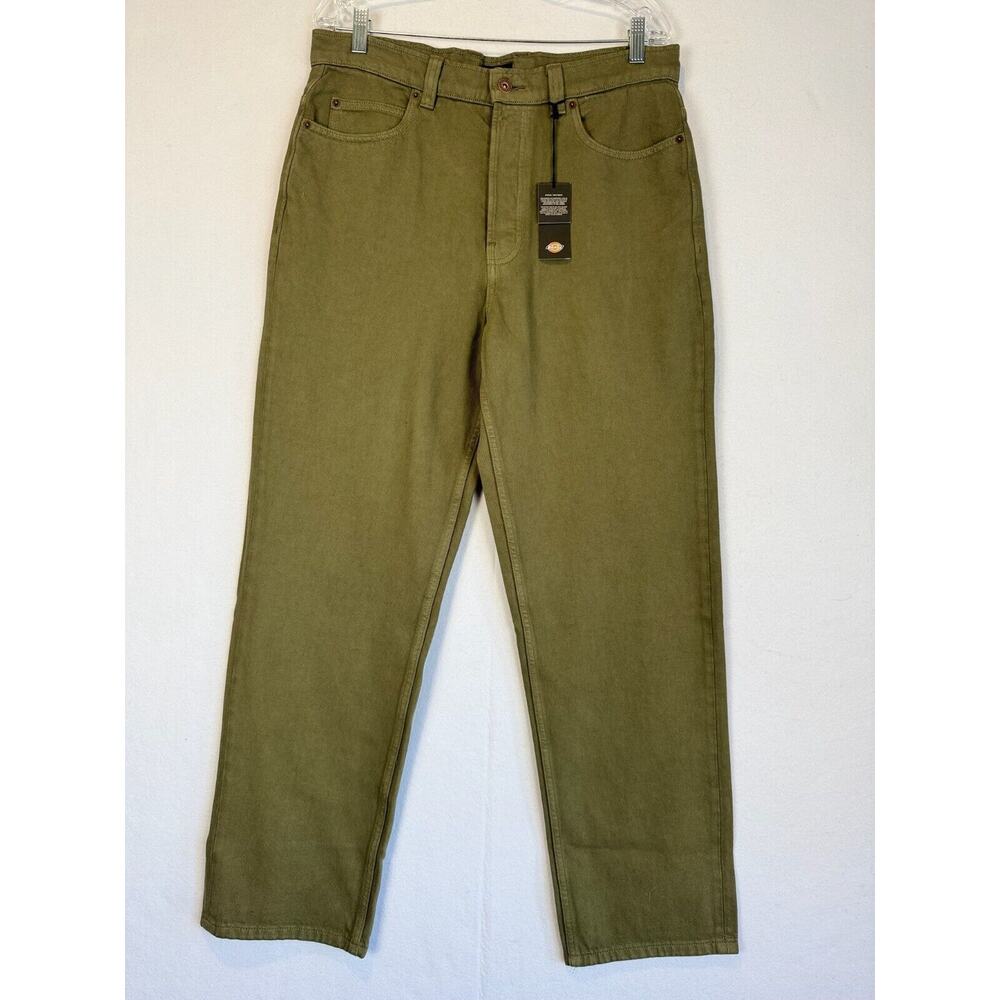 Dickies Men's Jean Relaxed Fit Heavy Fabric Size 34X32 Olive NEW‎